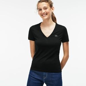 LACOSTE SLIM FIT V-NECK COTTON JERSEY T-SHIRT